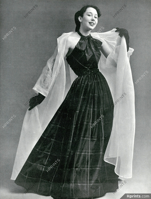 Balenciaga 1950 Manteau d'organdi blanc, Robe en taffetas