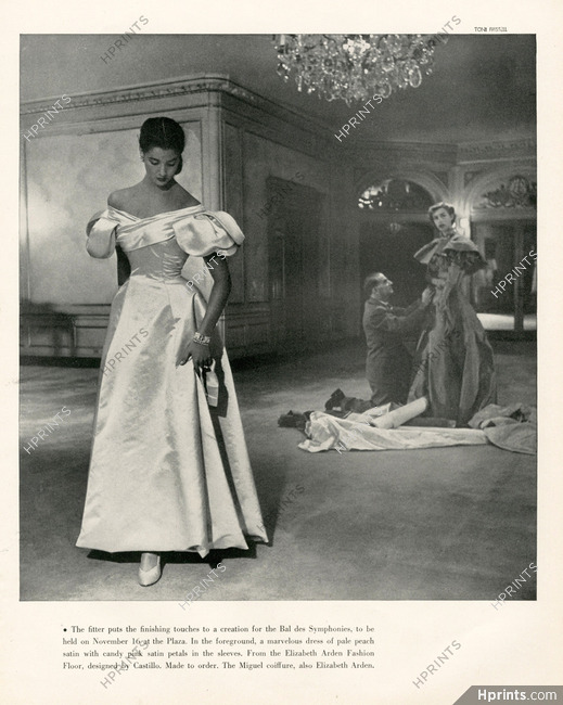 Elizabeth Arden Fashion Floor 1948 Castillo designer, Ball gown, Photo Toni Frissel
