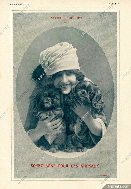 Pekingese Dog 1912 "Soyez bons pour les animaux", Photo Bert