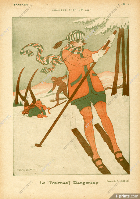 Fabius Lorenzi 1918 Lolotte fait du ski, Winter Sport, Skiing