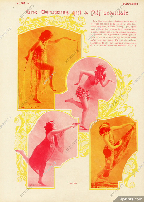 Adorée Villany 1913 ''Une Danseuse qui fait scandale'' Oriental Dance