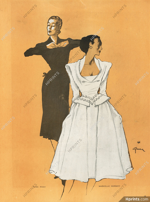 Nina Ricci & Marcelle Dormoy 1946 René Gruau