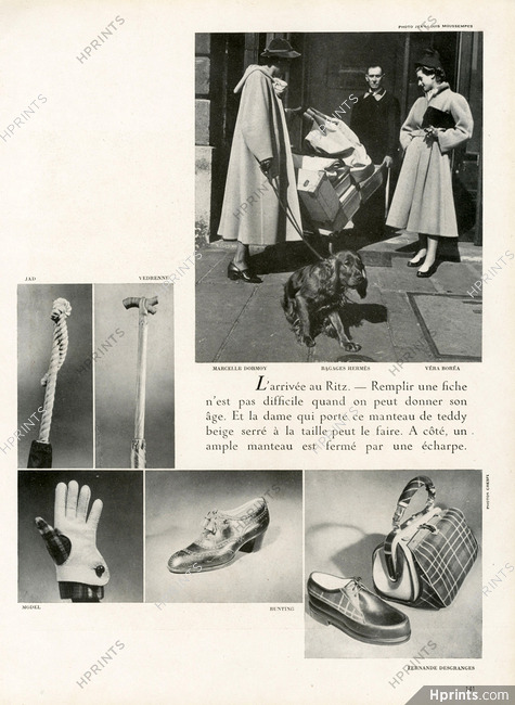 Hermès, Véra Boréa, Marcelle Dormoy 1948 "L'arrivée au Ritz", Photo Jean-Louis Moussempès