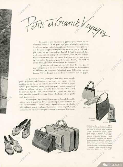 Hermès (Luggage, Baggage, Handbag) 1936 Aris, Nicolet, Bally