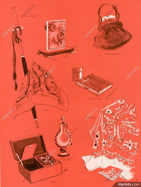 Hermès (Scarf), Marcelle Ladousse, Violette Cornille, Porthault, Mappin & Webb, Worth, Requête 1946 Fashion Goods, Pierre Pagès