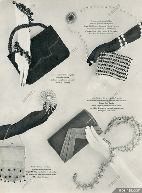 Fashion Goods (Jewels, Gloves & Evening Bags) 1956 Hermès, Givenchy, Jean Dessès