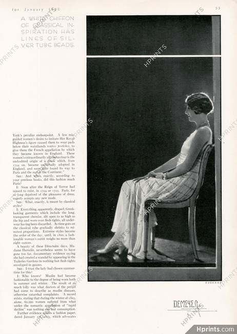 Madeleine Vionnet 1930 White chiffon, silver tube beads, Photo Demeyer