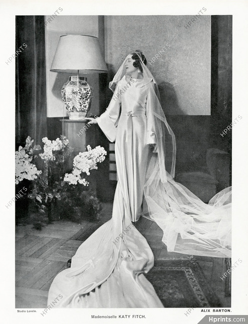 Alix Barton (Couture) 1934 Katy Fitch, Wedding Dress, Photo Lucien Lorelle