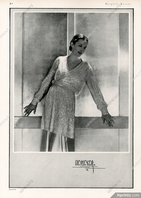 Jean Patou 1930 Lamé Gown, Photo Demeyer