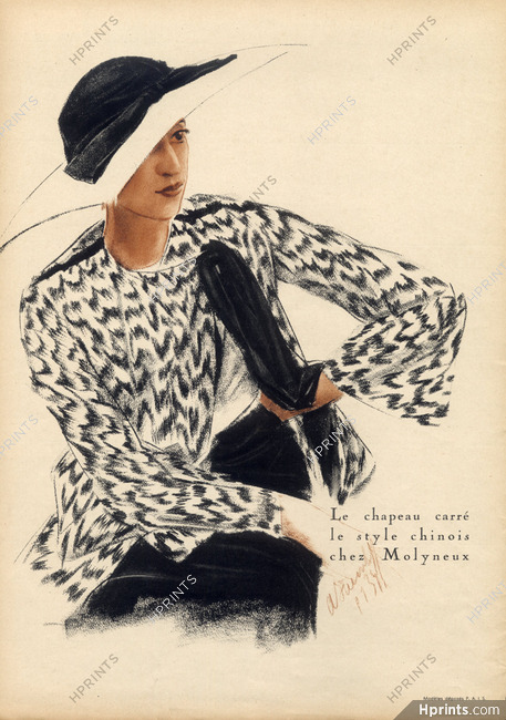 Molyneux 1934 Le Chapeau Carré, Le Style Chinois, Alexandre Iacovleff