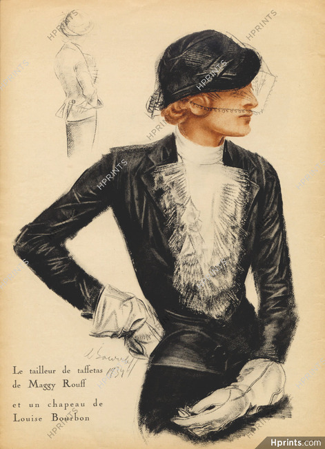 Maggy Rouff 1934 Suit, Louise Bourbon, Alexandre Iacovleff