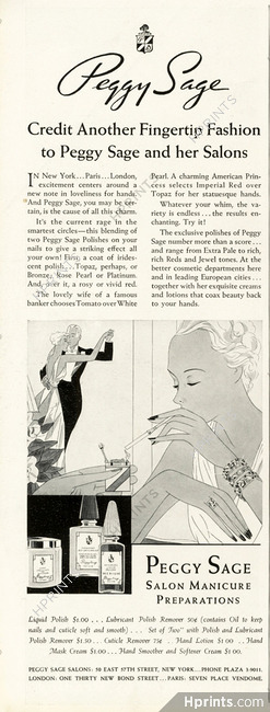 Peggy Sage 1935 Nail Polish