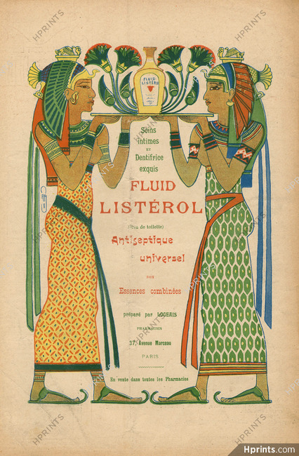 Fluid Listerol 1904 "Eau de Toilette" Egyptiennes Costume, Auguste Roubille