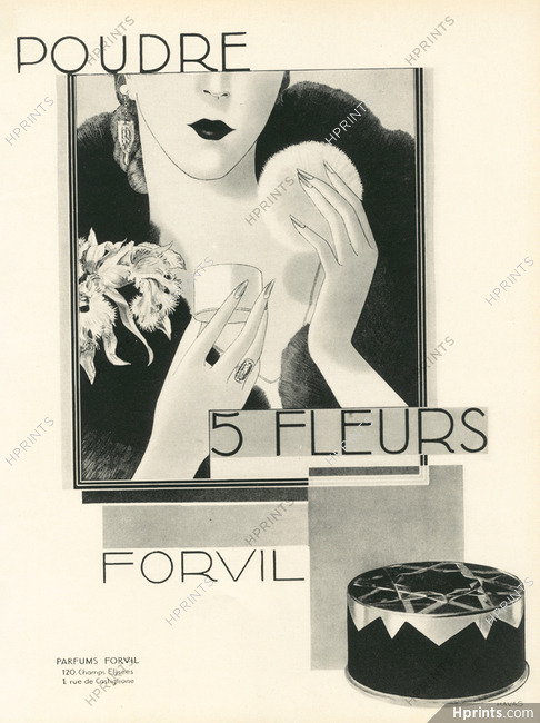 Forvil (Cosmetics) 1933 Powder, Art Deco