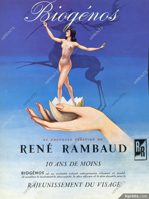 René Rambaud (Cosmetics) 1951 Nude, Surrealism M. Duché