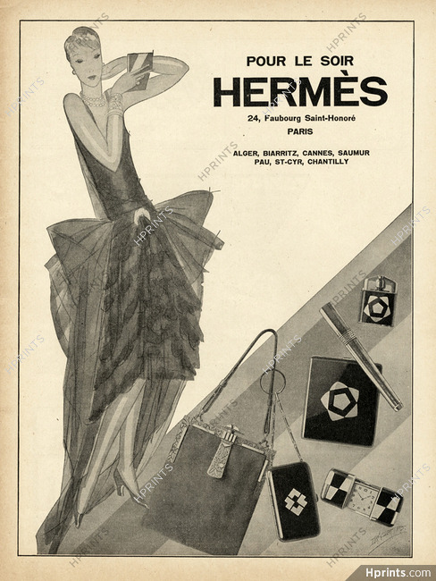 Hermès (Misc.) 1929 Powder Box, Cigarette Holder, Lighter, Watch