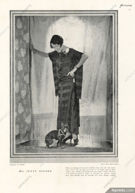 Philippe et Gaston (Couture) 1923 Jenny Golder, Photo Laure Albin Guillot, French Bulldog