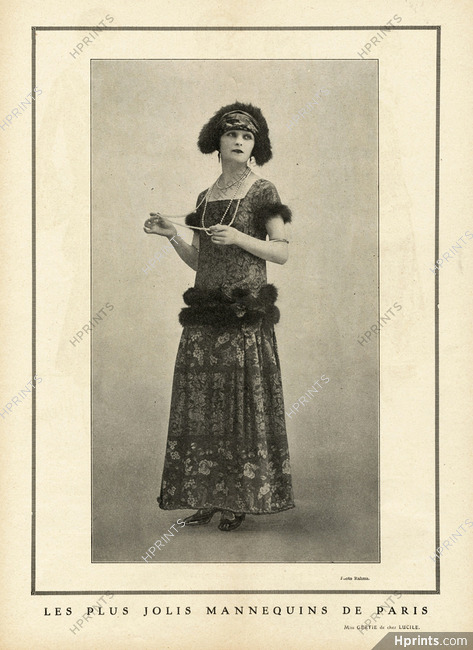 Lucile (Couture) 1923 "The Most Beautiful Mannequins of Paris" Miss Gertie Fashion Model, Photo Rahma