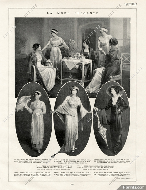 Lucile 1911 Eight Models of Evening Dresses Fashion Photography Art Nouveau Style