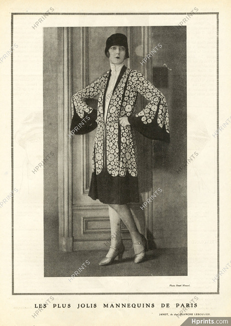 Blanche Lebouvier 1926 "The Most Beautiful Mannequins of Paris" Janot Fashion Model, Photo Henri Manuel