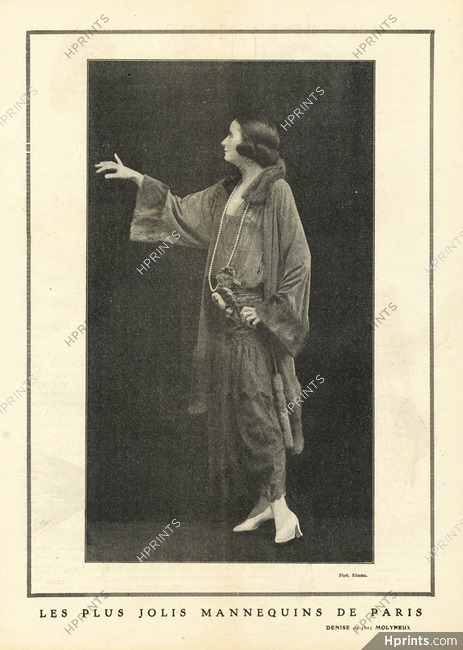 Molyneux 1923 "The Most Beautiful Mannequins of Paris" Denise Fashion Model, Photo Rahma