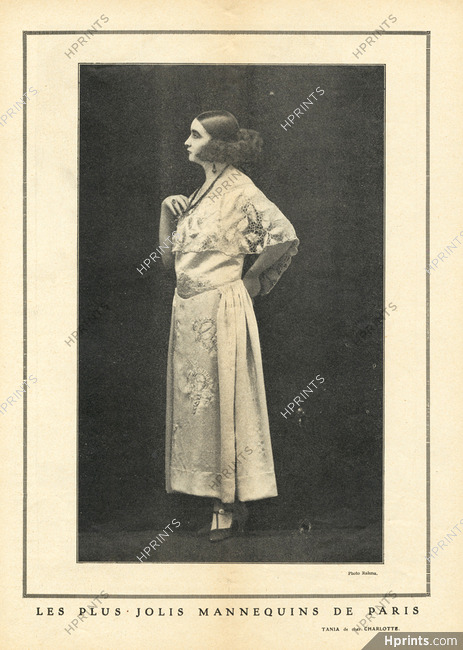 Charlotte (Couture) 1923 "The Most Beautiful Mannequins of Paris" Tania Fashion Model, Photo Rahma
