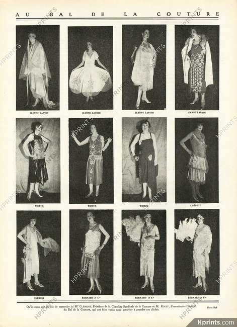 Jeanne Lanvin, Worth, Chéruit, Bernard & Cie 1925 "Au Bal de la Couture"