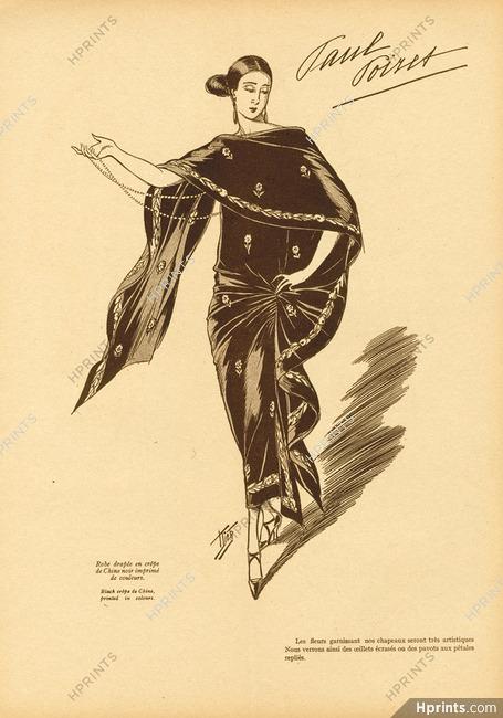 Paul Poiret 1924 Robe Drapée, Evening Gown