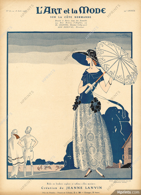 Jeanne Lanvin 1923 André Collot, Robe en broderie anglaise, Umbrella, Summer Dress, Embroidery, Polo