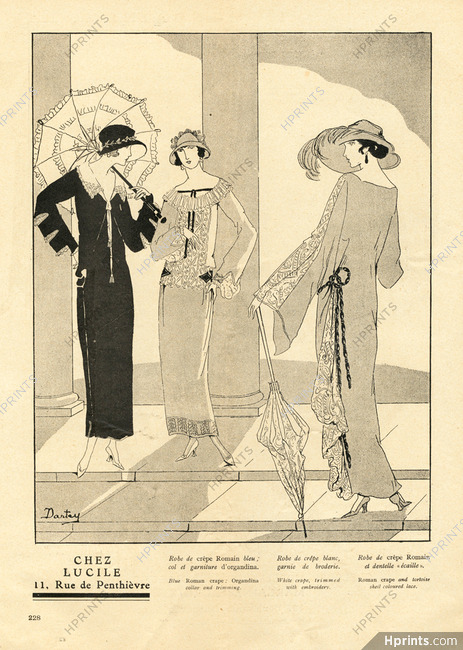 Lucile 1923 Dinner Dress, Umbrella, Dartey