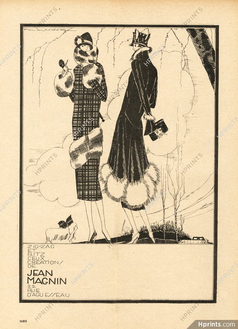 Jean Magnin 1924 Suit and Coat, Pekingese Dog, Paul Scavone