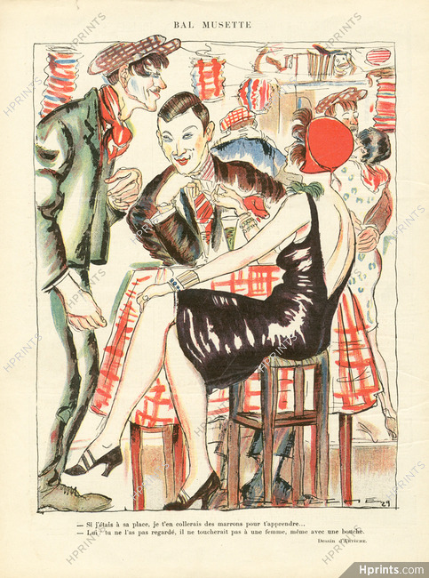 Artèche 1929 "Bal Musette", Courtisane, Gigolo, Dancers