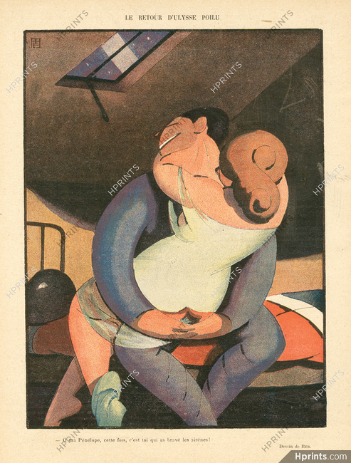 René Reb 1919 "Le Retour d'Ulysse Poilu", Lovers, Pénélope