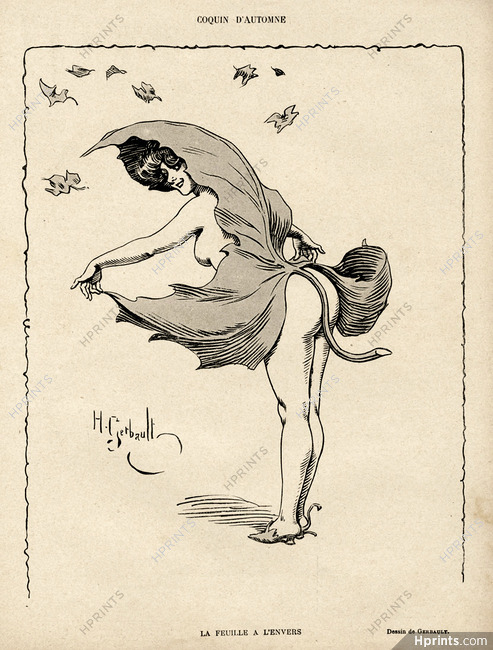 Henry Gerbault 1908 "Coquin d'Automne" La feuille à l'envers