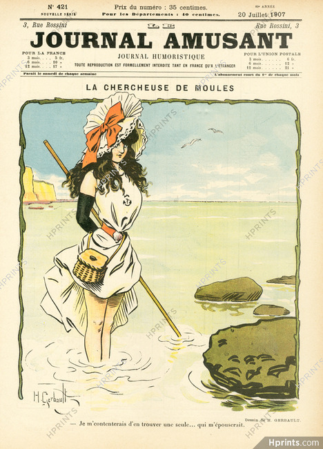 Henry Gerbault 1907 "La Chercheuse de Moules", The Mold Finder, Fishing