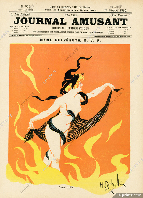 Henry Gerbault 1910 Mame Belzébuth, Nude, Snake