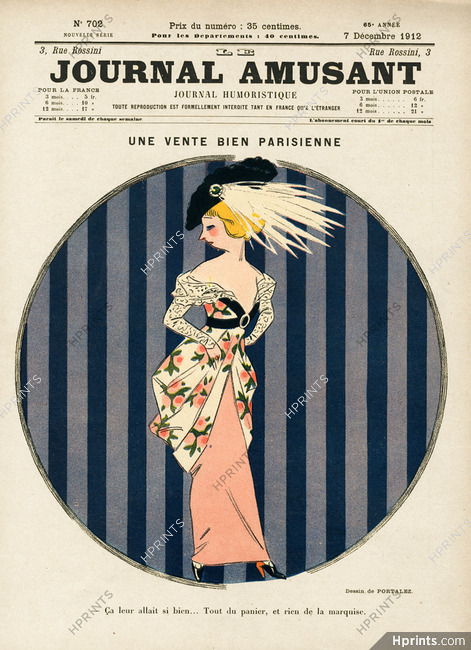 Portalez 1912 Elegant Parisienne, Fashion Illustration