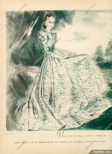 Mainbocher 1938 Jacques Demachy, Evening Gown, Bianchini Férier
