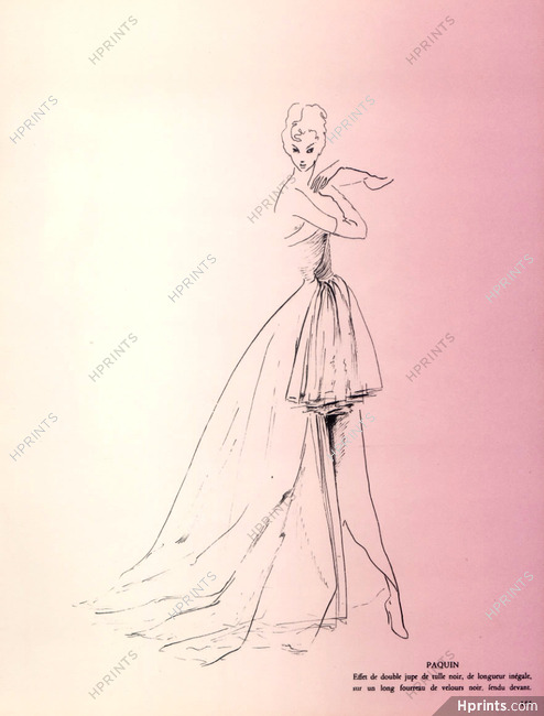 Paquin 1948 Raymond Baumgartner, evening gown