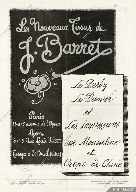 J. Barret (Fabric) 1926