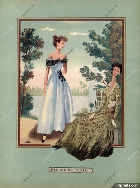 Pierre Balmain 1947 Evening Gown, J.M.