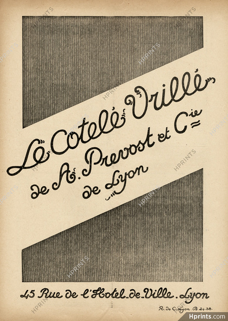 A. Prevost & Cie De Lyon 1925 "Le Cotelé Vrillé"