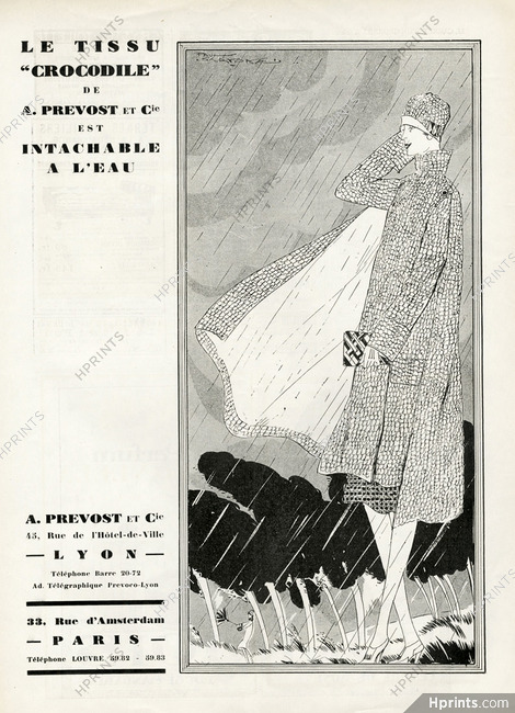 A. Prevost & Cie de Lyon 1926 Raincoat, "Crocodile", Paul Scavone