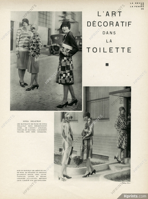 Sonia Delaunay 1928 "The Decorative art in the Fashion" Raincoats, Sweaters, Photo Diaz, A. Prevost & Cie De Lyon (fabric)