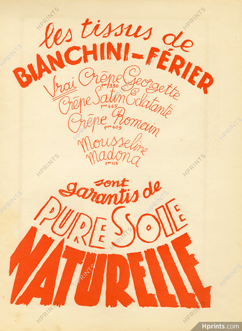 Bianchini Férier 1930 Raoul Dufy