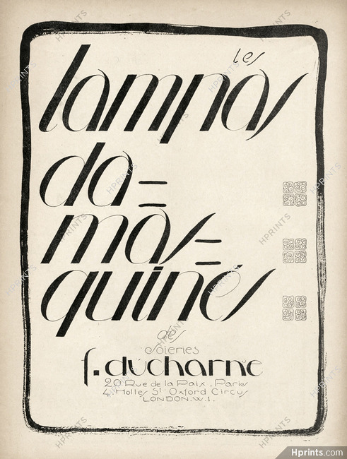 Ducharne 1925 "Les Lampas damasquinés"