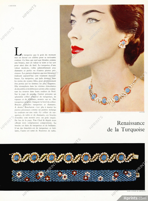 Boucheron (Necklace) 1954 "Revival of the Turquoise", Van Cleef & Arpels (Bracelets)