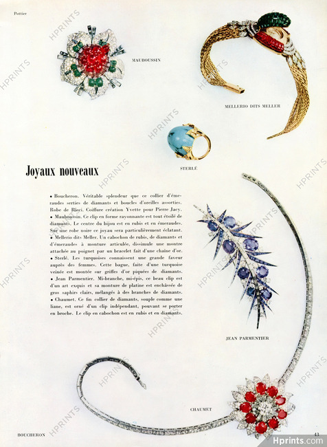 Joyaux Nouveaux, 1958 - Mauboussin, Mellerio Dits Meller, Sterlé, Jean Parmentier, Chaumet