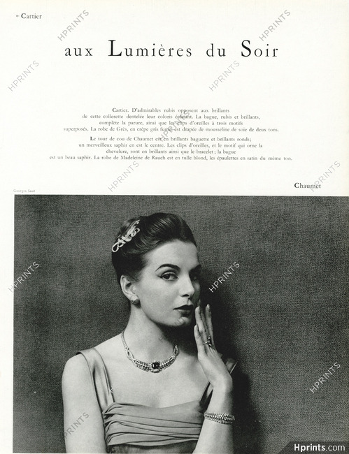 Chaumet 1955 Necklace, Bracelet, Hair Clip "Aux Lumières du Soir"
