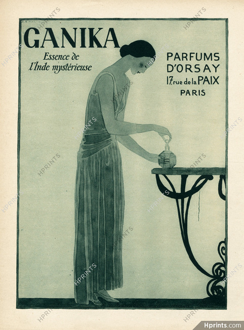 D'orsay 1924 "Ganika Perfume" Edouard Marty, Art Deco